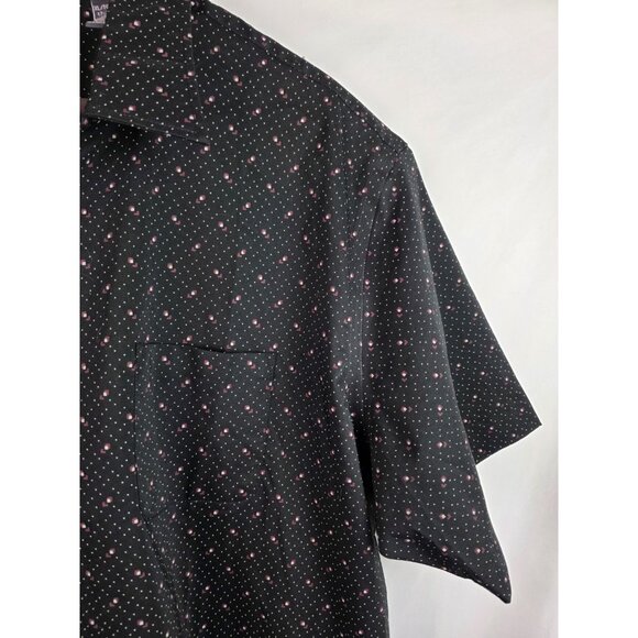 Van Heusen Flex Men's Shirt Size XL Black Pocket Short Sleeve Button Down Top - Picture 2 of 9